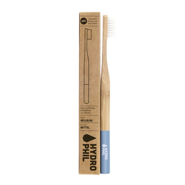Nachhaltige Zahnbürste von Hydrophil. Aus Bambus produziert.